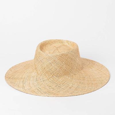 China Wide Image Flat Surface Skimmer Straw Hat Straw Hat Women's Straw Hat Women's Straw Hat for sale