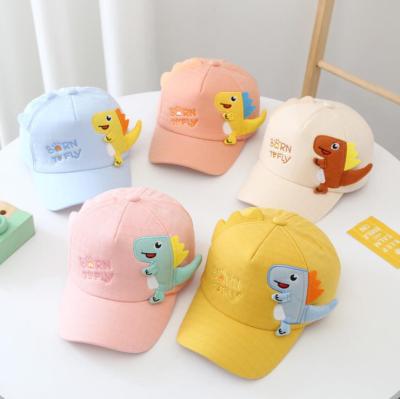 China Custom Logo Children 2-8Years Dinosaur Cartoon Baseball Cap Boy Girls Snapback Hat Baby Sunscreen Cap Comfortable Cute Child Headwear for sale