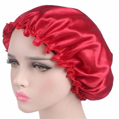 China Wholesale Custom Reusable Adjustable Throw Hat Eco-Friendly Hat Women Sleep Hood Satin Night Cap Women Shower Hats for sale