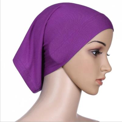 China High Elastic Soft Modal Inner Hijab Covers Muslim Islamic Hood Hat Underscarf Hat Turban Female Stretch Headband Turbante Mujer for sale