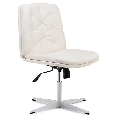 China Executive Boss Luxury PU Leather Office Computer Chair (Height) Adjustable White Color With Back Support for sale