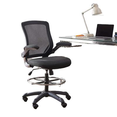 China Adjustable (Height) Veer Flip-Up Reception Arm Drafting Chair in Black for sale