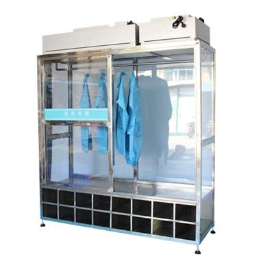 China Factory Stainless Steel Cleanroom Workshop Lab Clothes Cabinets Clean Wardrobes Dustproof Clean Wardrobe Clothes Storage Wardrobe for sale