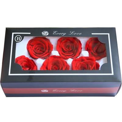 China Preserved Roses Flower Hot Sale Flower Rose Head DIY Eternal B Grade 5-6cm Floral Pieces 6 Preserved Roses Flower Valentine's Day Gift Materials for sale