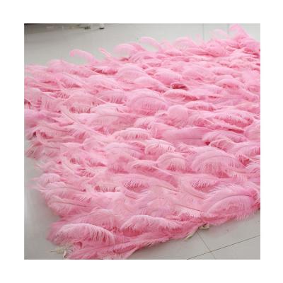 China Wedding decorative feather wall good reputation wrap white feather wall backdrop pink wedding for sale