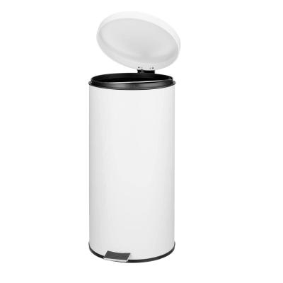 China Slim Compact Trashn 30 Liter Large Metal Lidded Large Round Lidded Stage Lidded Bin Can With Removable Liner Bucket For Kitchen for sale