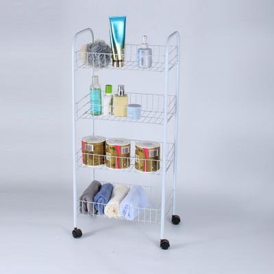 China Large capicity and space saving style mobile storage cart excellent 4 layers sensible kitchen utility cart for sale