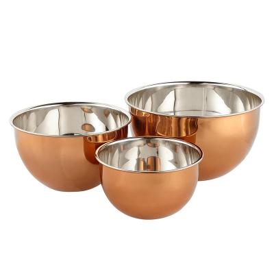 China High Quality Universal Stainless Steel Food 3 Stain Viable Sets And Steel Mixing Bowl Wholesale In China for sale