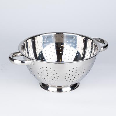 China Contemporary Viable Stainless Steel Strainer Fruit Storage Basket Vegetable Metal Mesh Colander With Handle for sale