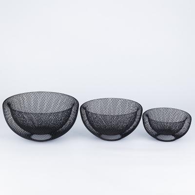 China Sustainable Fruit Basket Shopping Iron Mesh Storage Basket Fashion Design Contemporary Fruit Basket for sale