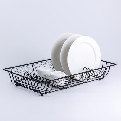 China Factory Sustainable Supply Popular Black Powder Coating Kitchen Dish Rack For Utensils Storage Dish for sale