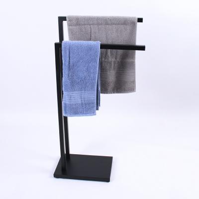 China Modern Double L Shape Towel Rack With Two Arms Free Standing Towel Rack for sale