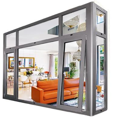 China Magnetic Screen Frame Casement Window Aluminum Corner Shape Double Window for sale