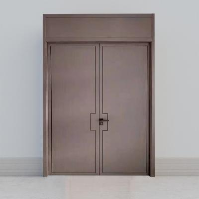 China Front Double Door Design Waterproof Wooden Exterior Doors for sale