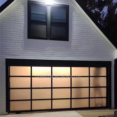 China Modern Luxury Design Aluminum Glass Garage Door For Homes for sale