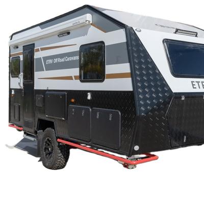 China Travel Trailer Tender Camper Trailer Off Road RV Trailer Luxury Camping Caravan With Independent Coil Spring Suspension for sale