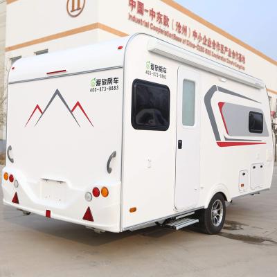 China wholesale price sale rv camper truck travel trailer with 12v 118l rv double door refrigerator for sale