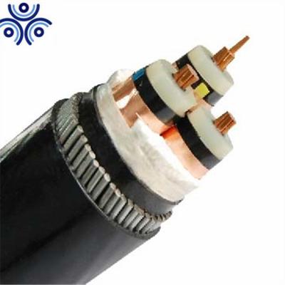 China 3 Core 150mm2 185mm2 Underground Aluminum Conductor Steel Wire Armor 6/10KV xlpe Insulated Power Cable for sale