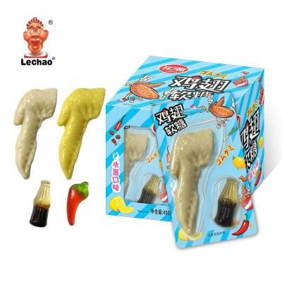 China Natural Chicken Wings Gummy Candy With Fruit Filling Halal Jelly Candy Te koop