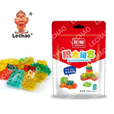 China Natural Wholesale Hot Selling 4D Blocks Gummy Candy For Kids Fruits Gummy Candy for sale