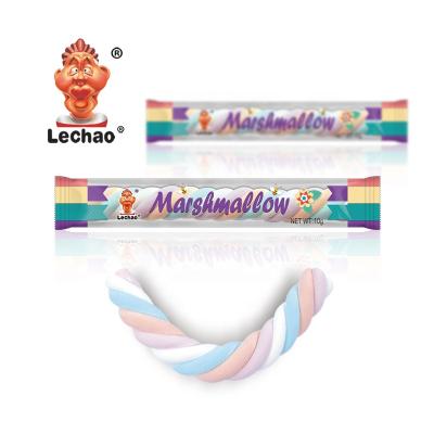 China Stick Colored Marshmallow Twist Natural HALAL Short Twisted Marshmallow en venta