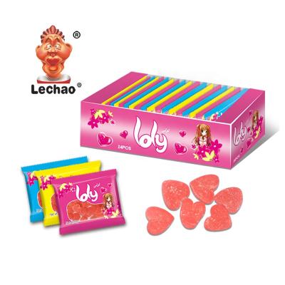 Cina Natural Halal Strawberry Jelly Candy Heart Soft Candy Chewing Fruit Candy in vendita