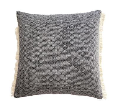 China Geometry Anti-static Comfortable Lightweight Canvas Gray Japan Style Vintage Nordic Living Room Handmade Cushion Cover for sale