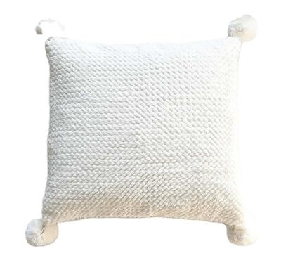 China Plain Anti-static Comfortable White Modern European Minimalist Japandi Style Handmade Cushion Cover for sale