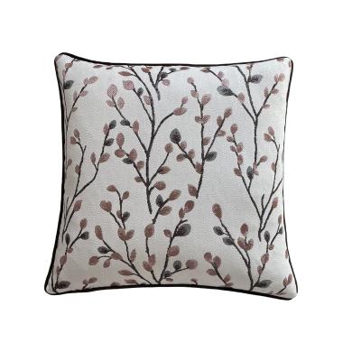 China Anti-Static Vogue Beige / Brown Japan Style Floral In Door Cushion Handmade Piping Cover for sale