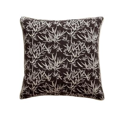 China Mocha Voguish Anti-Static Natural Japan Style Retro Floral Bamboo Pattern Living Room Handmade Piping Cushion Cover for sale