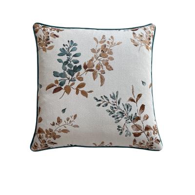 China Japandi Anti-Static White Modern European Vintage Vintage Floral Japandi Pattern With Pipe Handmade Living Room Cushion Cover for sale