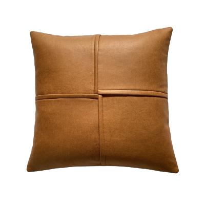 China Wholesale High Quality Custom Made Anti-static PU Square Couch Bedroom Living Room Throw Pillow Cover for sale