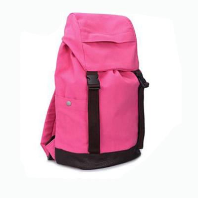 China Beautiful red waterproof canvas stitch backpack with green bow for sale