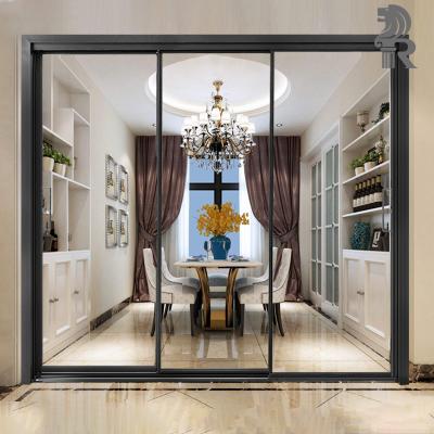 China Decoration Customized Large Aluminum Profiles Panoramic Sliding Glass Balcony Door for sale