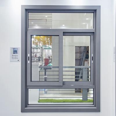 China Magnetic Screen Double Glazed Hurricane Impact Windows 3 Track Aluminum Sliding Windows With Mosquito Screen for sale