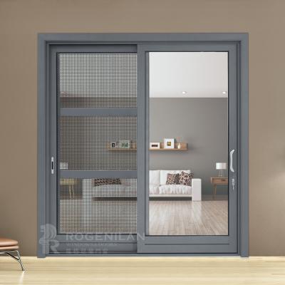 China Sound Insulation Interior Patio Glass Doors And Windows Design Aluminum Alloy Sliding Screen Door for sale