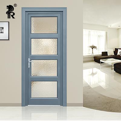 China High Quality Sound Insulation Interior Door Aluminum Frame Casement House Safety Composite Glass Doors With Net for sale