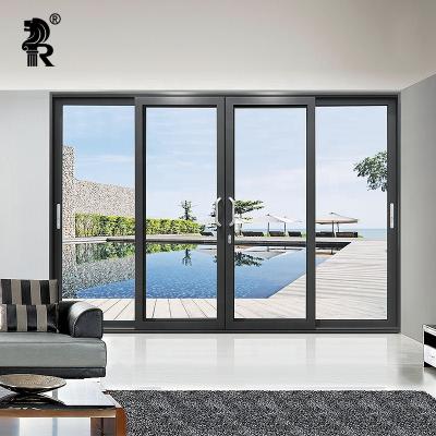 China Thermal Insulation Thermal Break Glass Door Aluminum Commercial Aluminum Sliding Design Sliding Doors for sale