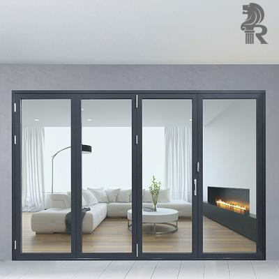 China Heat Insulation Aluminum Bi Folding Door Folding Patio Doors Folding Exterior French Doors for sale