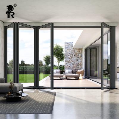 China Commercial Aluminum Bifold Doors Sound Insulation Doors China Aluminum Folding Door Manufacturer for sale