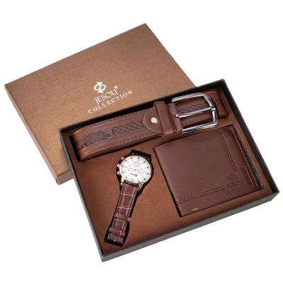 China 2021New Anti-theft Men's Gift Set Beautifully Wrapped Creative Watch Belt + Wallet Set Combination Set for sale