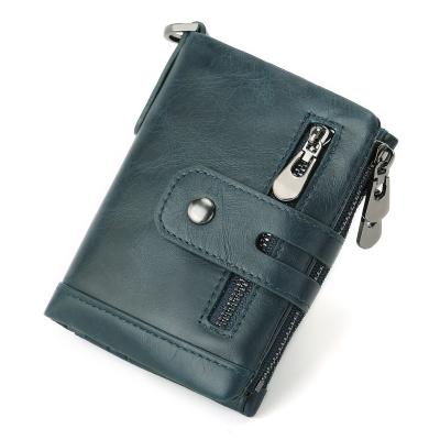 China Multifunctional Multi Function Leisure Genuine Leather Wallets Coin Purse Men's Wallet for sale