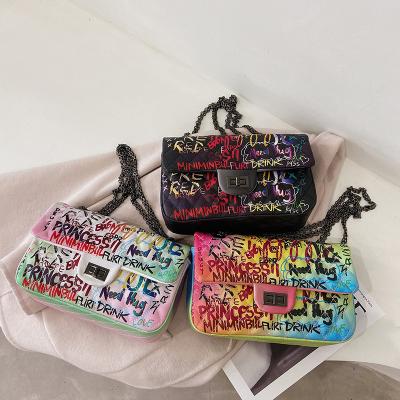 China New Arrivals High Quality Girls Bags Cute Graffiti Cross - Body Bag Women Handbag Purse Set for sale