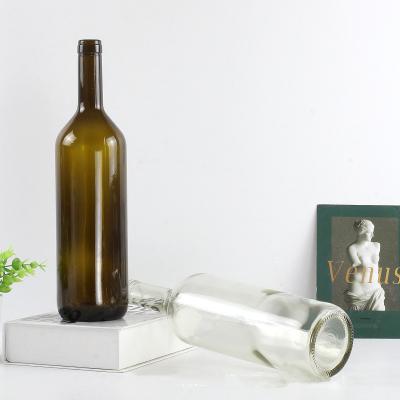 China Customized Antique Food Grade Logo 1000ml Green Color Cork Glass Wine Bottles for sale