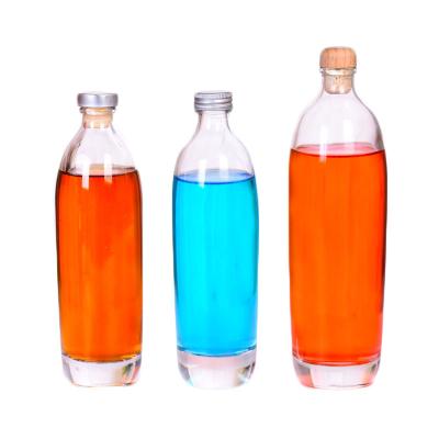 China Food grade 330ml high quality 500ml clear frost ice wine fruit wine glass bottles with cork for sale