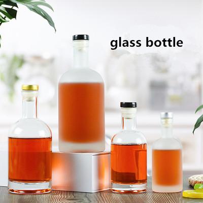 China Bulk Food Grade Whiskey Container Bottle Ice Wine Vodka Liquor Glass Bottle Vodka Liquor Bottles With Cork Lid for sale