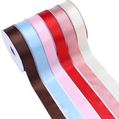 China Recyled Customized Printed Satin Ribbon Bow Packing 3.8CM Double Face Polyester Satin Ribbon for sale