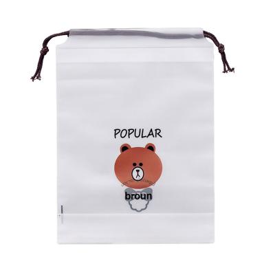 China Custom Frosted Eco-Friendly Logo Cartoon Plastic Drawstring Pouches Bag For Towels Pouches Drawstring Bag Gifts Products for sale