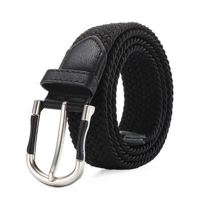 China Fashion.Casual White Adjustable Buckle Material Rope Woven Logo Fabric Elastic Waist Men's Custom Braided Cotton Golf Stretch for sale