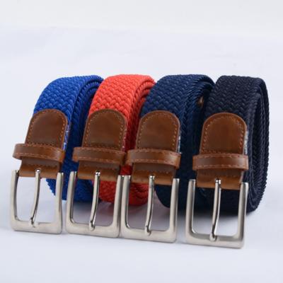 China Fashion Trendy Clip Buckles Custom Women's Casual Woven Stretch Fabric Braided Elastic For Men And Woman Rope Belt for sale